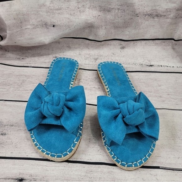 Fisace Womens Slip on Flip Flops Blue Size 6 - Picture 4 of 9